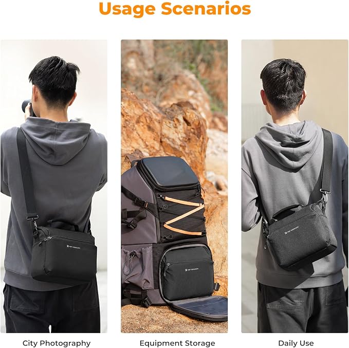 K&F CONCEPT Camera Sling Bag Small Crossbody Case | For DSLR/SLR Camera, Cute & Compact, Shoulder Photography Bags, Compatible for Canon/Nikon/Sony, BS09 - Image 8