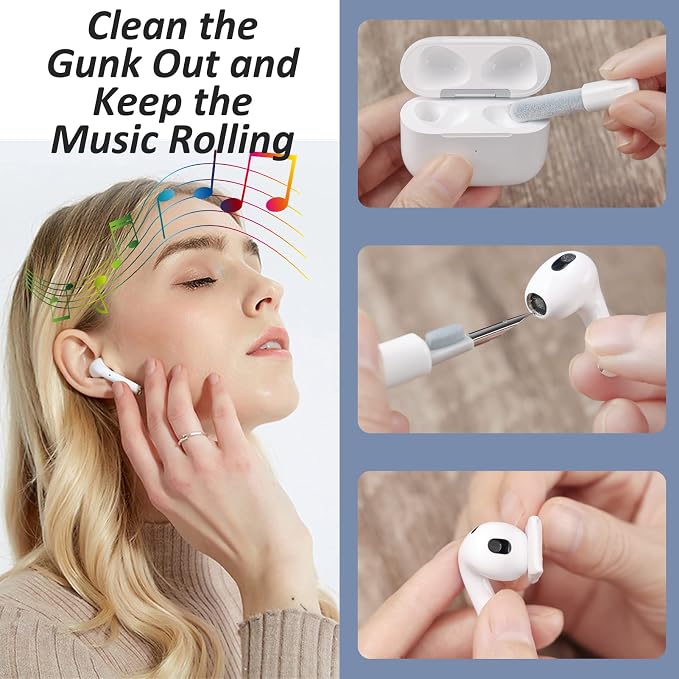 iPhone Cleaning Kit for Charging Port Cleaner,Lightning Charger Connector | Speaker Cable,AirPod Pro Cell Phone，Cleaning Putty，Repair Restore Tool,Thin Cleaning Brushes,Microfiber Cloths,Port Pick - Image 5