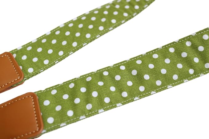 UNIKSTRAP Original Design Vintage & Fresh Style Green Polka Dot Adjustable Camera Strap, Neck Shoulder Belt Fit for Canon Nikon Sony Olympus Mirrorless & DSLR Camera etc. - Image 3