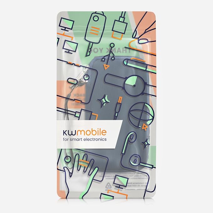 kwmobile Universal Phone Pouch Size XL - 6.7/6.8" - Neoprene Smartphone Pouch with Zip - Water-Repellent Mobile Phone Case - Sleeve in Navy Blue - Image 7