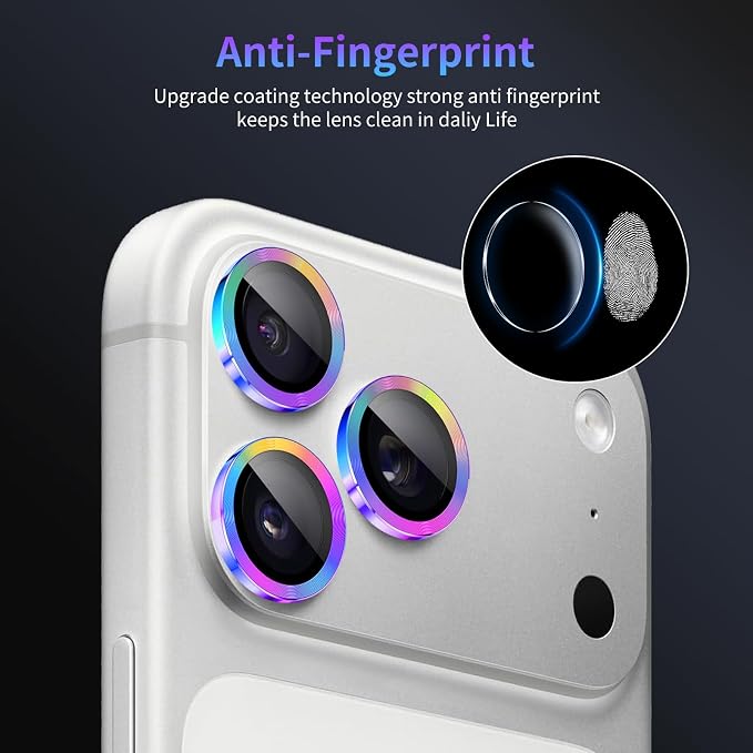 Camera Lens Protector for iPhone 17 Pro/iPhone 17 Pro Max,1 Pack | Tempered Metal Glass Camera Cover, HD Clear Anti-Scratch Lens Screen Protector Film,Case Friendly,Colorful Titanium - Image 6