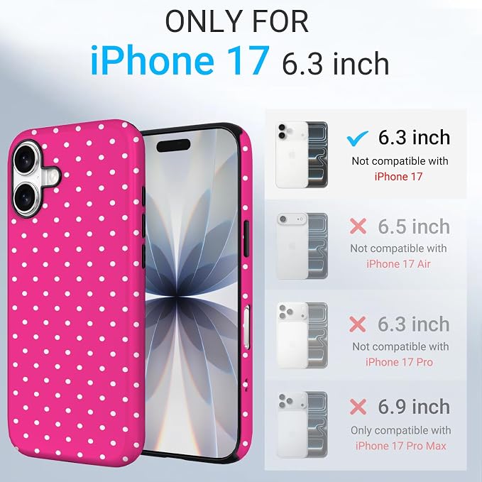 TPU Phone Case for iPhone 17, MagSafe Wireless Charging Compatible, Shockproof Slim Fit Protective Cover with Anti-Yellowing & Raised Camera Protection (Point 4, iPhone 17(6.3")) - Image 2