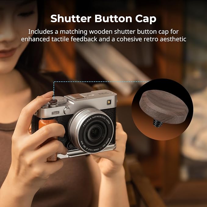 SmallRig Walnut Hot Shoe Cover with Shutter Button Cap for FUJIFILM X100VI / X100V / X-T30 III / X-T30 II / X-T30 / X-M5 / X-E5 / X-E4 / X-E3 / X-T50 / X-T5 / X-T4 / X-T3 / X-Pro3/ X100F - Image 4