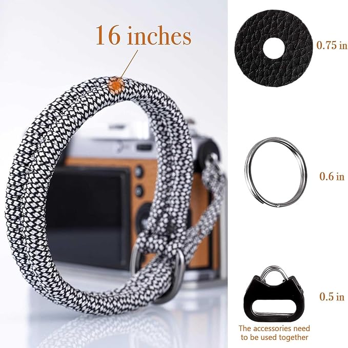 Camera Wrist Strap - DSLR Mirrorless Camera Quick Release Camera Hand Strap | with Safer Connector (white) - Image 5