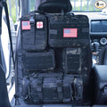 Universal Tactical Car Seat Back Organizer Bag Tactical Molle Vehicle Organizers Panel Vehicle Protector Organizers with 5 Detachable Pouches for Car Truck Ford Jeep (Upgraded D model Black camo) by BXBXHD
