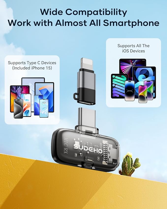 Wireless Mini Lavalier Microphones for iPhone iPad Android with Charging Case, USB C Lapel Mic with Noise Reduction & Voice Changer Mode for Video Recording Vlogging YouTube Interview and Game Chat - Image 5