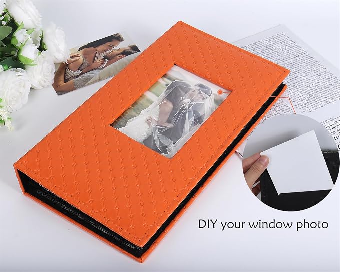 RECUTMS Photo Album 4x6 Pictures, 300 Pockets Large Capacity Picture Album | Acid-Free Black Pages, Leather Cover, Horizontal Pockets, Custom Photo Cover, Perfect for Wedding, Family&Trave - Image 3