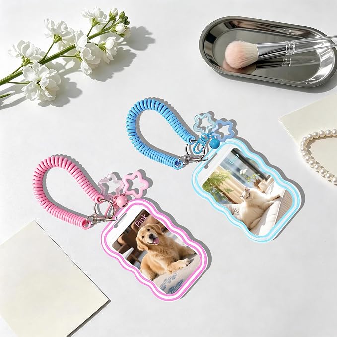 2 Pack Cute Photocard Holder Keychain,Kpop Photo Card Holder | Creative Photo Protector Keychain Accessories for Bus Card, Daily Display & Travel Decorations Gifts - Image 5