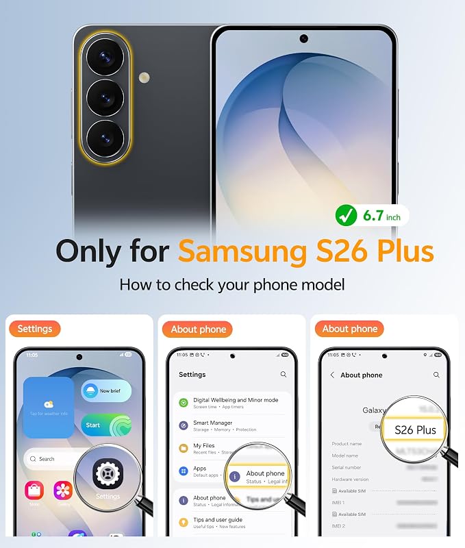 FNTCASE for Samsung Galaxy S26 Plus Case, Fit for Magsafe, Screen Protector | Full Camera Protection, Translucent Matte, 14FT Military Grade Drop Proof, Shockproof Protective Phone Cover, Blue - Image 2