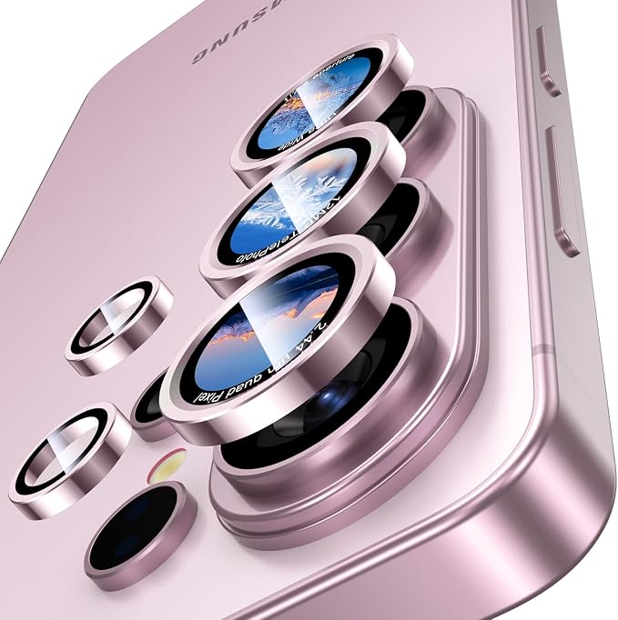 Uyiton for Samsung Galaxy S26 Ultra Camera Lens Protector, Unique Design | Case-Friendly, Ultra-Thin, Military-Grade Sapphire Glass with Aluminum Metal Rear Camera Screen Cover, Pink - Image 8