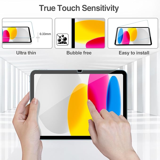 ProCase 2 Pcs Screen Protector for iPad A16 10th with Camera Lens Protector | Tempered Glass for 11" iPad 2025 11th & 10.9 10th Generation -Silver - Image 4