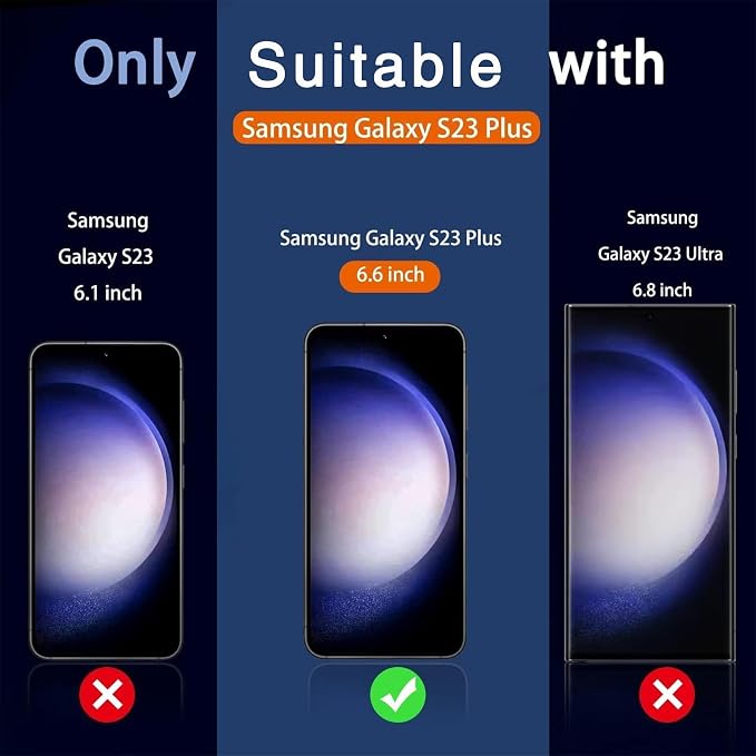 Milomdoi Privacy Screen Protector for Samsung Galaxy S23 Plus | 3+3 Pack, 9H Tempered Glass, Camera Lens Protector, Military Grade Shatterproof, Easy Installation, No Bubbles - Image 2