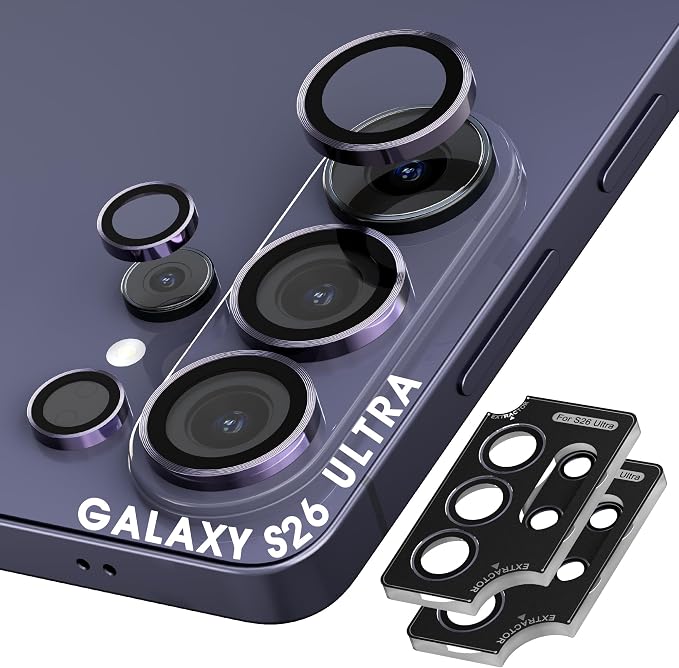 Orzero (2 Sets Camera Lens Protector for Samsung Galaxy S26 Ultra, [EZ Install] [Case-Friendly] 9H Tempered Glass CD Pattern Lens Cover, Military-Grade Shockproof, HD Clarity Anti-Glare (Purple) by JumpIntoOrzeroLet%E2%80%99sExploreLikeNeverBefore