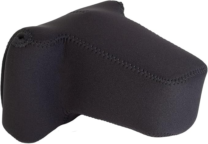 OP/TECH USA Soft Pouch – Compact digital camera case, lightweight accessories pouch, sleek neoprene sleeve for DSLR, perfect for backpacks & travel – durable protection in style D-Zoom| Black by OPTECHusa
