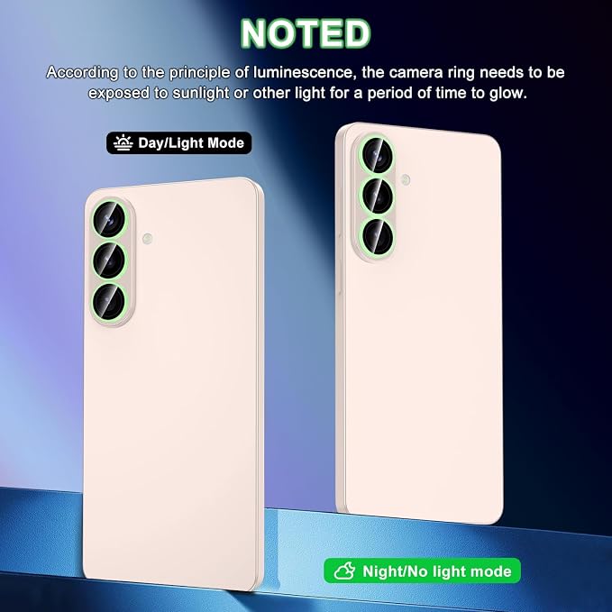 for Samsung Galaxy S26 Camera Lens Protector, Individual Metal Ring Tempered Glass Lens Cover, [Strong Adsorption] Scratch Resistant Ultra-Thin HD Clear Lens Cover, 1 Set-Green Shine - Image 2