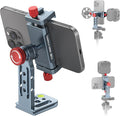 Phone Tripod Mount Aluminum Alloy, 360° Rotatable Phone Stand Holder Clamp with Cold Shoe and Arca Base Compatible with iPhone 15 Pro Max Galaxy S24 Ultra Pixel & 2.5"-4" Wide Smartphones by CAMOLOGEEK