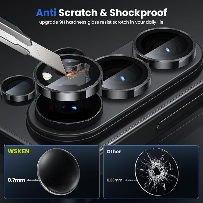 WSKEN for Samsung Galaxy S26 Ultra Camera Lens Protector - Ultra Thin | Case Friendly, 9H Shatterproof Tempered Glass, Anti Scratch Metal Circle, Camera Screen Protector Cover Accessories, Black - Image 4