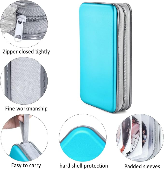 96‑Capacity Hard Plastic CD/DVD Binder for Car, Home & Travel | Zipper‑DVD Organizer, Scratch‑Resistant Sleeves Shield Discs From Dust & Damp; Stores Music, Video, Gaming & Blu‑ray Discs - Image 2