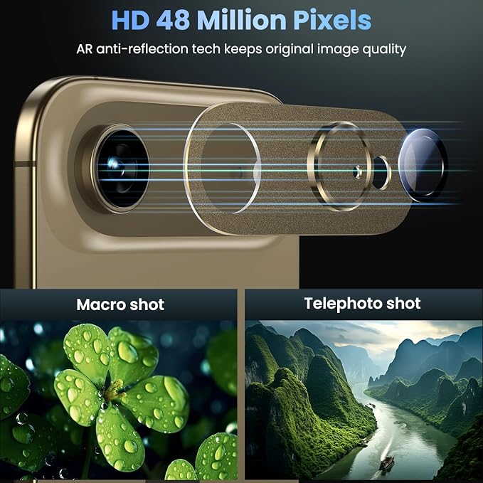Uyiton for iPhone Air Camera Lens Protector, Metal Frame Glass Cover | Not Easy to Break, Strong Adsorption, Case-Friendly, Metal 9H Sapphire Glass Rear Camera Screen Cover, Brown - Image 3