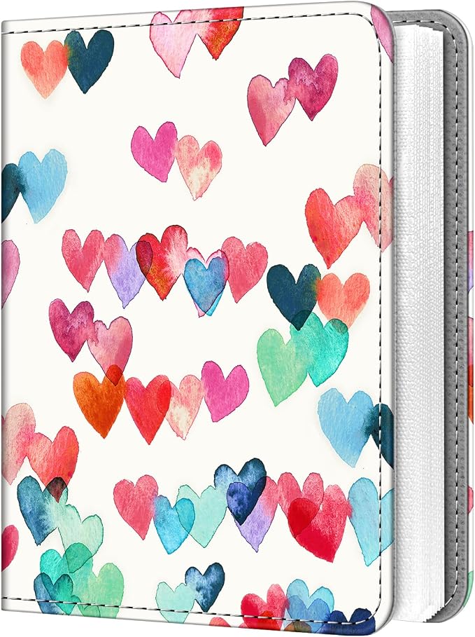 Fintie Mini Photos Album Book for 2x3 Inch Films - 104 Pockets Small Albums | For Fujifilm Instax Mini 13/12/11/99/40/Evo/Se/7+/Liplay Instant Camera, Photos Keepsakes, Kids Memory Book, Raining Hearts by Fintie