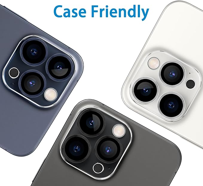 3 Pack Dengduoduo Tempered Glass Camera Lens Protector for iPhone 15 Pro 6.1" & for iPhone 15 Pro Max 6.7", Ultra HD, 9H Hardness, Anti-Scratch, Case Friendly, Easy to Install [No Affect on Night Shots] - Image 6