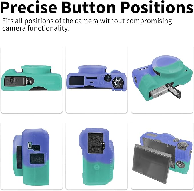 Easy Hood Camera Case Cover for Canon Powershot G7X Mark III (Purple Blue) | With Removable Lens Cover,Soft Silicone Protective Case,Anti-Scratch,Slim Fit,Enhanced Grip,Lightweight Camera Accessories - Image 5