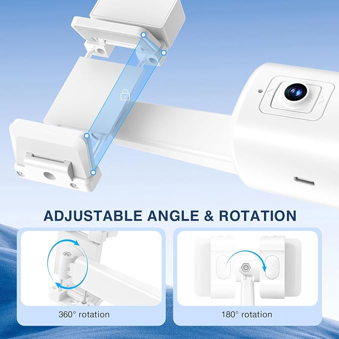 Auto Face Tracking Tripod 360° Rotating Cell Phone Photo and Video Kits Stand, No App, Camera Stand with Remote and Gesture Control, Rechargeable Smart Shooting Stand for Live Recording Tiktok（White） - Image 3