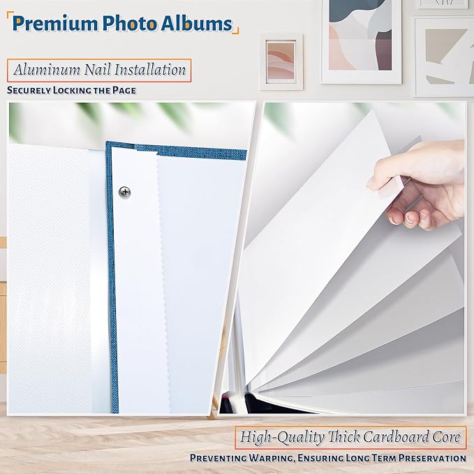 Artfeel Photo Album Self Adhesive Scrapbook,120 Pages Large Photo Book for 4x6,5x7,8x10 Pictures,DIY Album for Baby Wedding Family Travel Birthday,with Metallic Pen and Scraper - Image 4