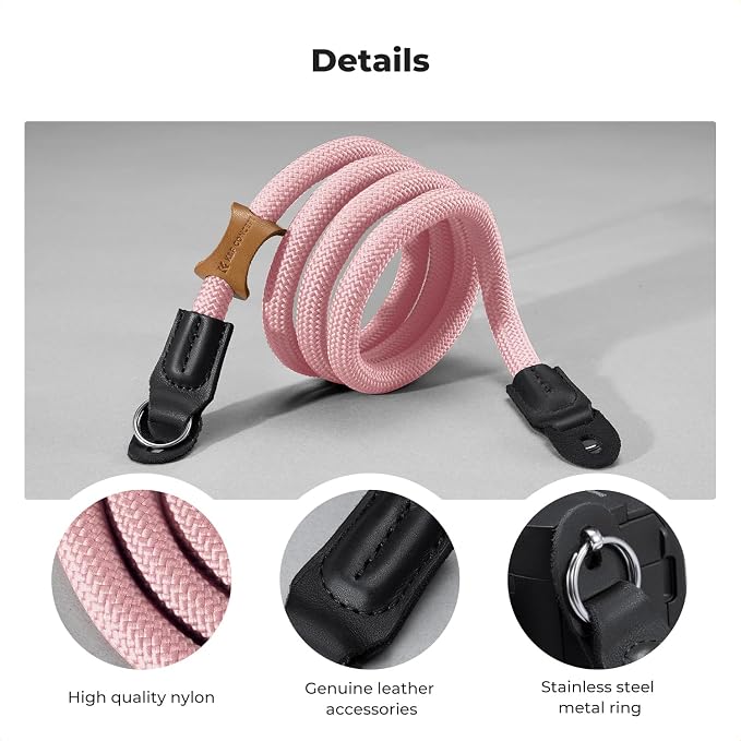 K&F CONCEPT Camera Neck Strap,100cm Camera Shoulder Strap | Nylon Rope, with O-ring for DSLR Camera, for Street Photography BJ01 - Image 5