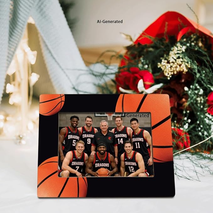 Basketball Picture Frame for 4x6 Photo, Sports Team Photo Frame with Easel Back, Basketball Decor for Desk Shelf, Gift for Coach Players Boys Girls Team Senior Night - Image 3