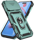 SunStory Phone Case for iPhone 17 Pro Max Case with HD Screen Protector & Slide Camera Cover & Rotated Ring Kickstand, [Military-Grade] Phone Case for iPhone 17 Pro Max, Green by SunStory