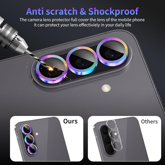 Camera Lens Protector for Samsung Galaxy A57/A37 5G,1 Pack | Tempered Metal Glass Camera Cover, HD Clear Anti-Scratch Lens Screen Protector Film,Case Friendly,Colorful Titanium - Image 4
