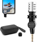 Movo MA5SP 3.5mm TRRS Shotgun Microphone for iPhone or Android Devices - Omnidirectional Phone Microphone with 180° Rotation - Mini Travel Smartphone Microphone for Video, Vlogging, Interview, Travel by Movo
