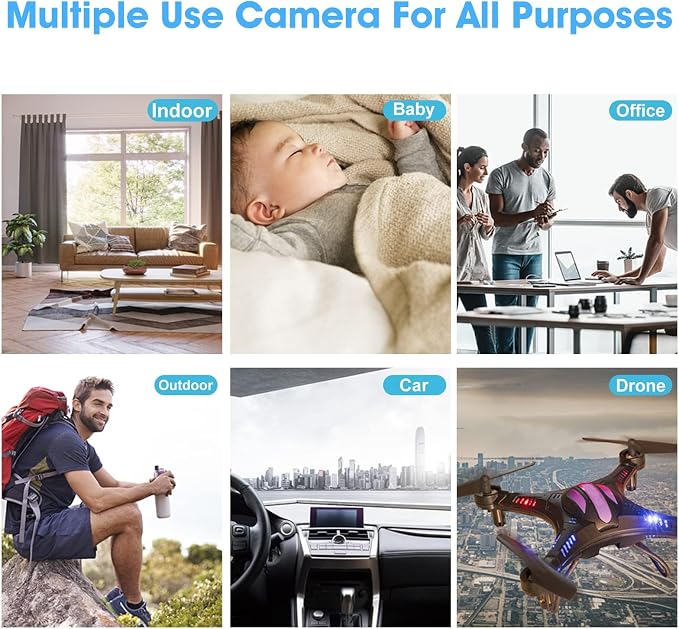 HD 1080P Portable Small Nanny Cam with Night Vision,Wireless Mini Spy Camera Body Cam Surveillance Cameras for Home Security Indoor/Outdoor Small Security Camera No WiFi Needed - Image 8