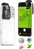 Phone Microscope 200X with LED Light & CPL Filter, Pocket Microscope Camera Attachment for iPhone & Android, No App Needed, STEM Science Gift for Kids, Coin, Jewelry, Plants, Small Objects Inspection by MIAOLAB