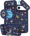 Buleens for iPhone 17 Air Case 6.5 Inch - with Ring Stand & Camera Cover Aesthetic Cute Designed for Women Girls Girly Cartoon Astronaut Phone Case for iPhone 17 Air Compatible with Magsafe by Buleens