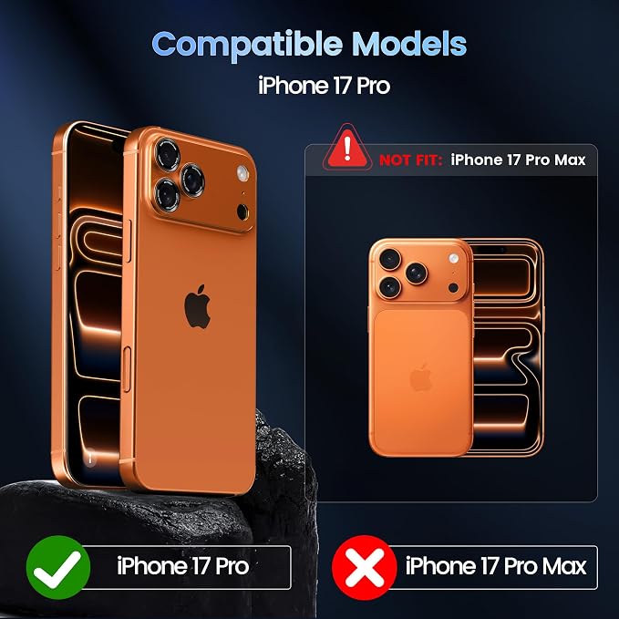 CACOE Metal Camera Lens Protector for iPhone 17 Pro | Tempered Glass Cover, Anti-Scratch, Drop-Proof, Strong Adhesion, Camera Screen Cover Accessories, Orange - Image 8