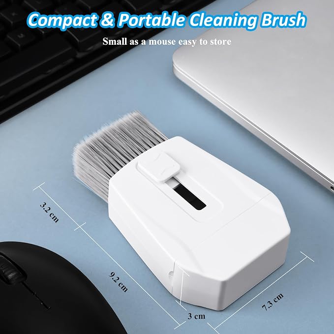 Keyboard Cleaner Brush, Portable for Laptop, Electronics, Home Office Use | High-Density Soft Brush, Retractable Design, Deep Cleaning Screen Spray, Microfiber Polishing Cloth, Multi-Surface Cleaning - Image 8