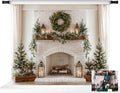Kate Christmas Backdrops White Theme Fireplace Xmas Backdrop Family Holiday Party Decoration Props, 10x8ft by KateBackdropforPhotography