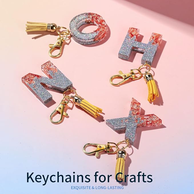 LEOBRO 60 PCS Swivel Snap Hooks and Key Rings, Keychain Clips and Key Chain Rings, Lobster Claw Clasps for Key Chains, Jewelry, Crafts, Gold - Image 5