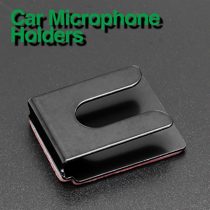 2PCS Black Radio Microphone Hanger, 36 x 30 x 10mm, Style1 | Adhesive Back, CB Microphone Holder, Metal Car Mic Hanger, For Cars Homes Offices - Image 7