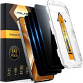 MRGLAS 4-Pack TOP 9H+ Glass for iPhone 16 Pro Max Privacy Screen Protector | [Auto Alignment Kit] [10X Military Protection, 100% Anti Spy] UNBREAK Tempered Glass 6.9 inch Longest Durable Case-Friendly by MRGLAS