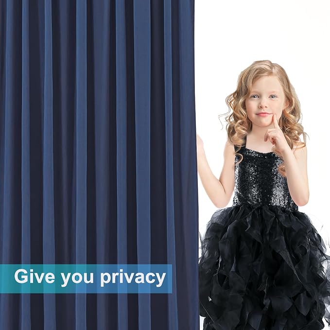 8 Panels Navy Blue Backdrop Curtains for Wedding Party Wrinkle Free Backdrops Curtain Drapes Fabric Decorations Photo Back Drop Cloth for Baby Shower Photography Stage Reception 40ft(W) x 12ft(H) - Image 7