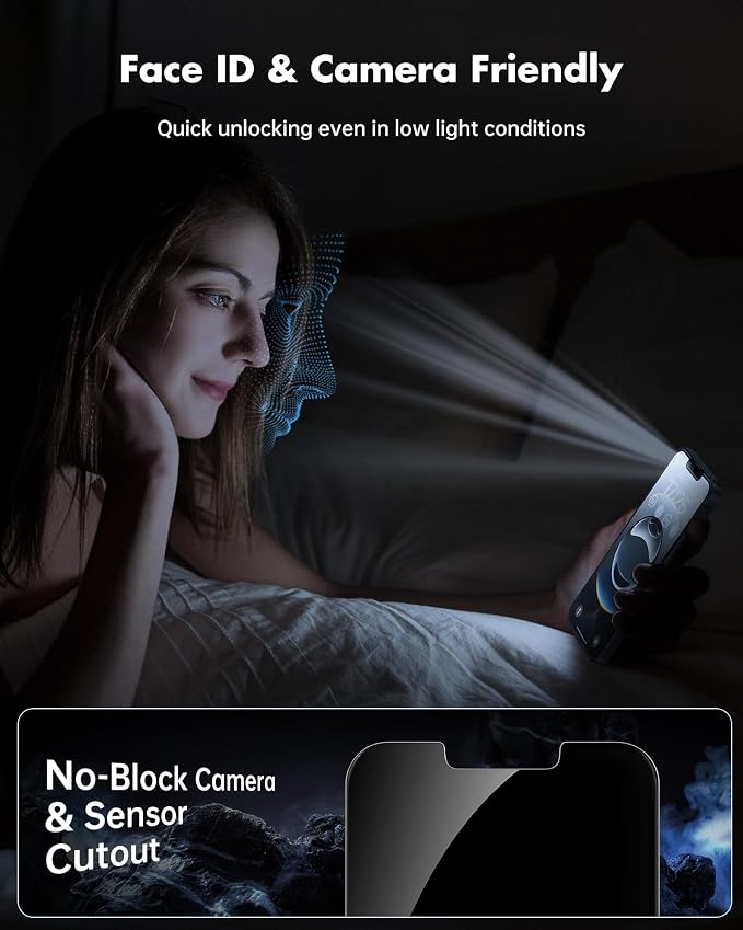 UNBREAKcable Privacy Screen Protector for iPhone 16e, 2-Pack | True 28° Anti-Spy, Shatterproof Tempered Glass, 9H Hardness, Easy Install, Bubble-Free, Anti-Scratch, Case Friendly - Image 3