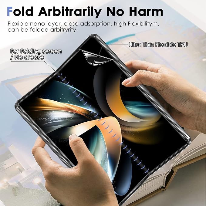 Fotbor [3+3+3 Pack Screen Protector Set for Samsung Galaxy Z Fold 4 - Including Inner Screen Flexible Film, Back Screen Tempered Glass Protector and 1 Set of Camera Lens Protector - Image 2
