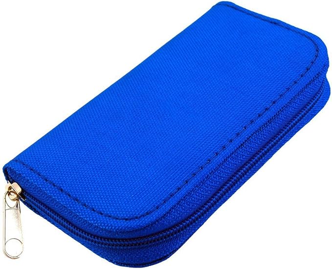 Memory Card Case - Carrying Case Suitable for Micro SD, Mini SD and 4X CF, Card Holder Bag Wallet for Media Storage Organization (Blue) - Image 6