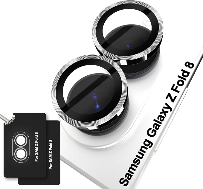 Orzero (2 Sets Camera Lens Protector for Samsung Galaxy Z Fold 8, [EZ Install] [Case-Friendly] 9H Tempered Glass CD Pattern Lens Cover, Military-Grade Shockproof, HD Clarity Anti-Glare - Sliver by JumpIntoOrzeroLet%E2%80%99sExploreLikeNeverBefore
