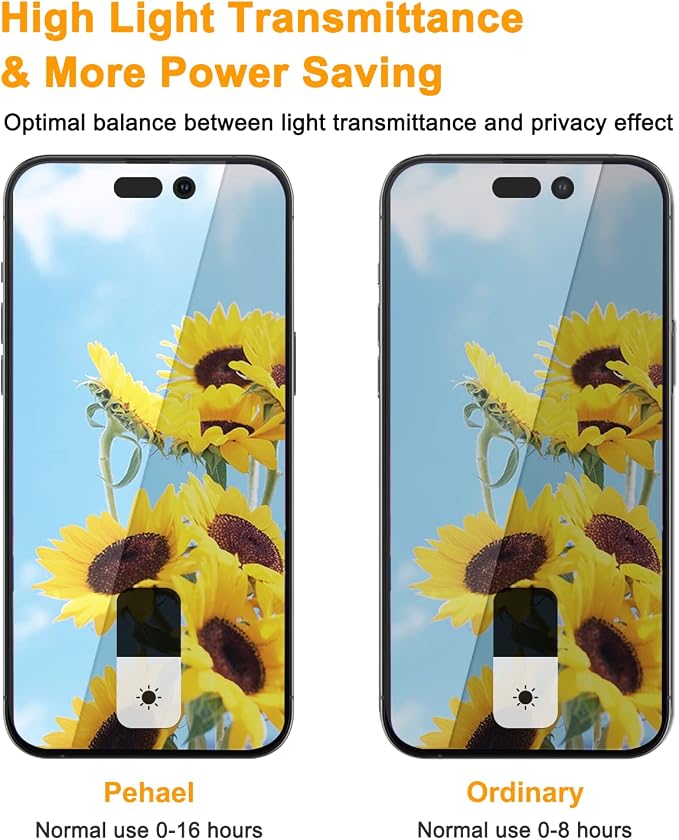 PEHAEL for iPhone 14 Pro Max Privacy Screen Protector+Camera Lens Protector | Installation kits, Anti-Spy Private, Anti-Scratch, 9H Tempered Glass, Case Friendly, 2+2 Pack, [6.7 inch] - Image 3