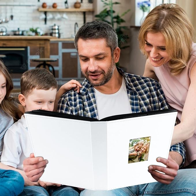 Ywlake Photo Album 4x6 400 Pockets, Leather Photo Albums Holds 400 Vertical Pictures Only White - Image 6