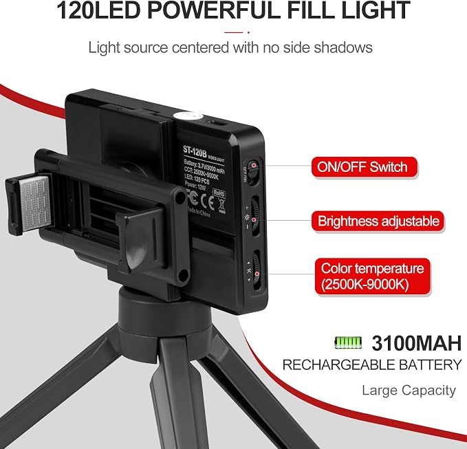 Tattoo Light Kit with 120LED and CPL Filter Lens, Polarized Light for Tattoo, Tattoo Equipment & Supplies, Compatible with iPhone DSLR Camera, Tattoo Lighting Lamp Food Photography Remove Glare - Image 3